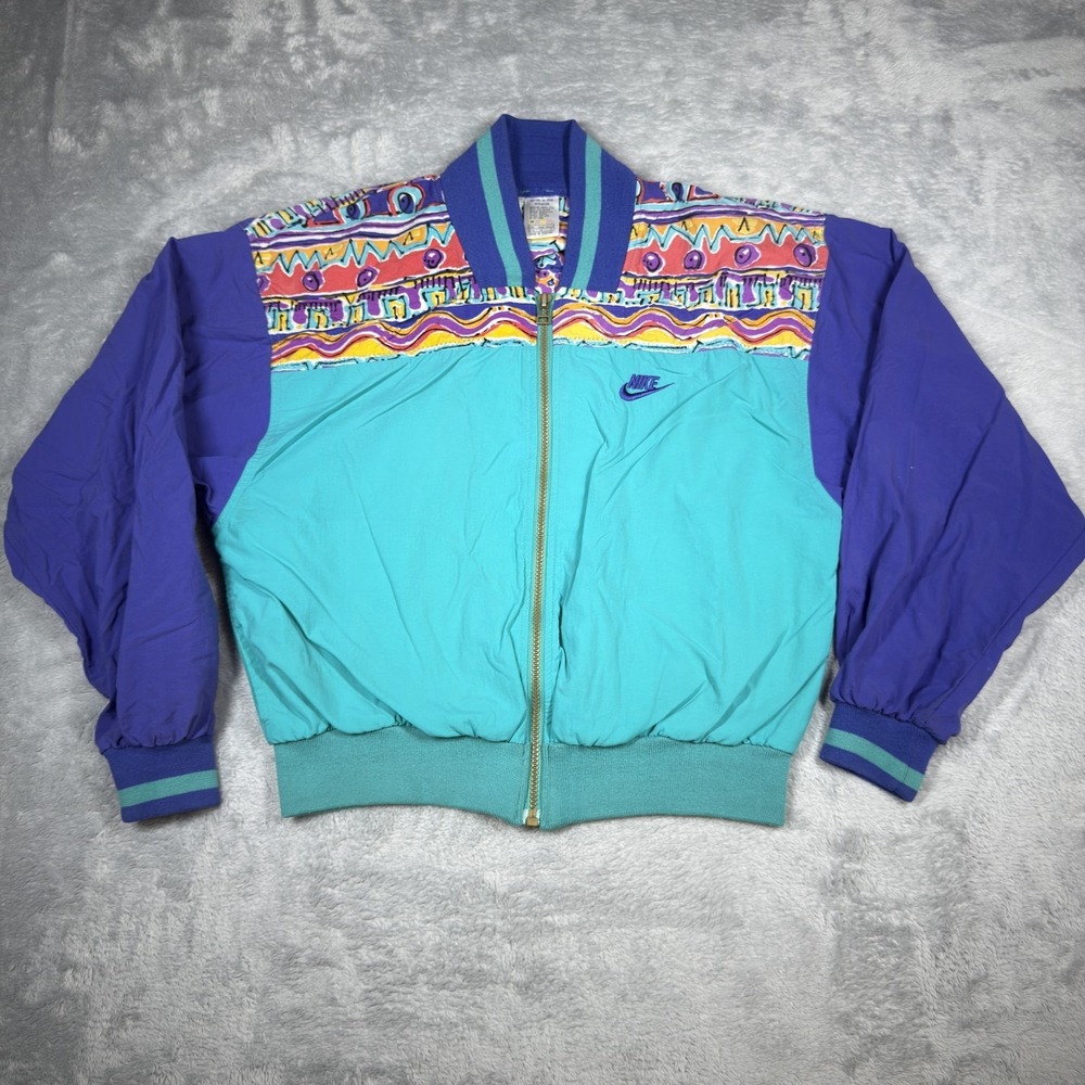 Vintage Nike Jacket Womens Small Nylon Windbreaker Embroidered 90s